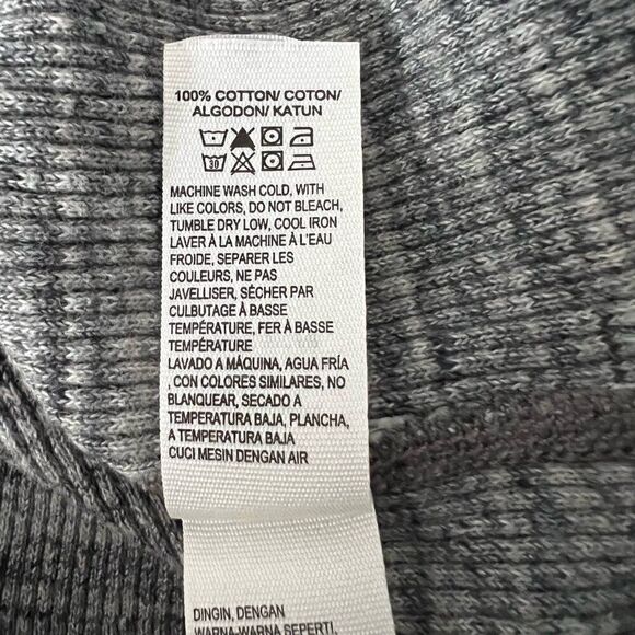 Lucky Brand Mens Polo Shirt Pullover Large Gray 1/4 Button Thermal Henley Cotton - Picture 10 of 13